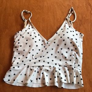 Kortni Jeane swim top white with black hearts
